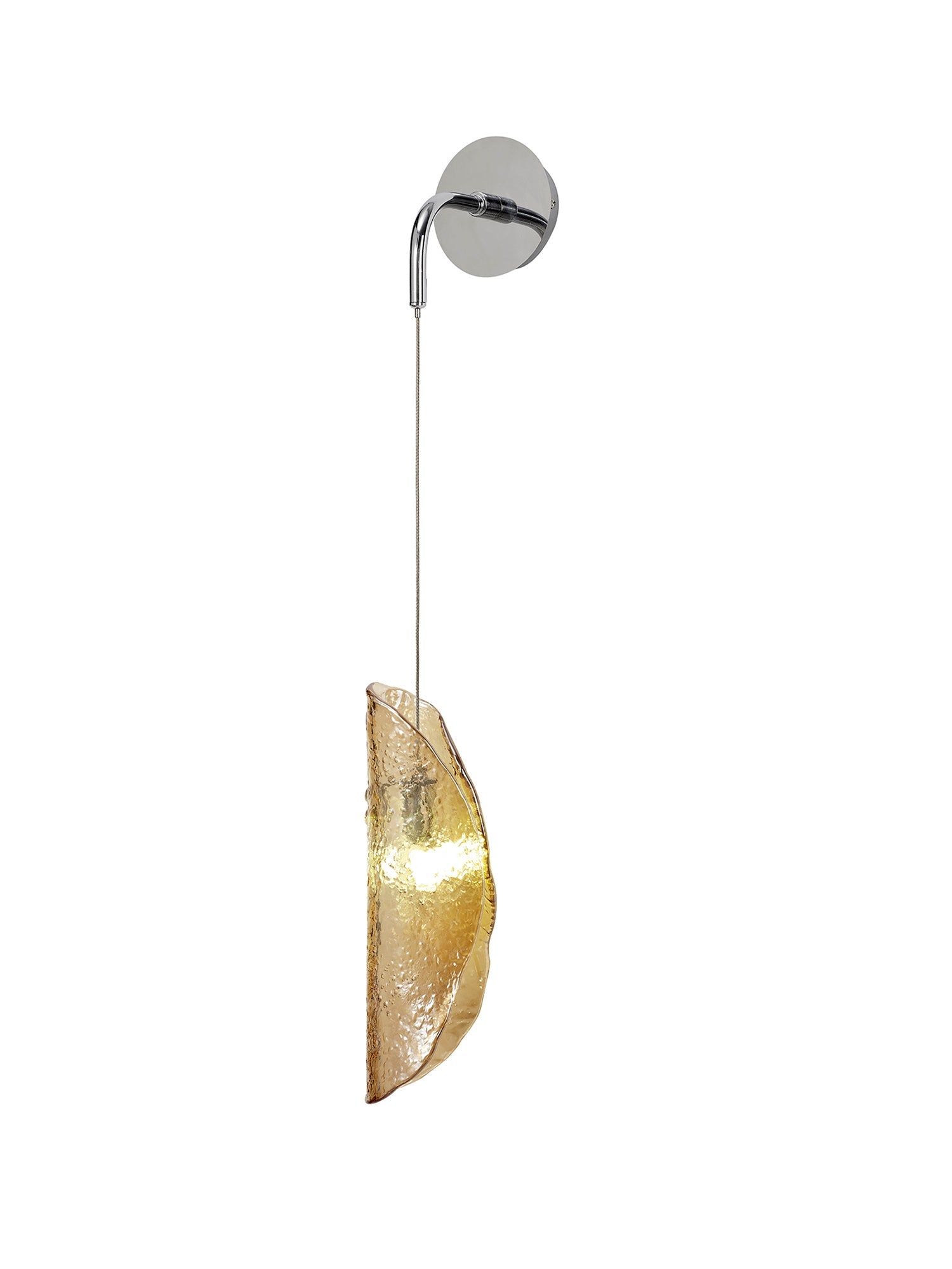Syros Wall Light, 1 x G9, Polished Chrome/Amber Glass/Smoked Glass/Clear Glass