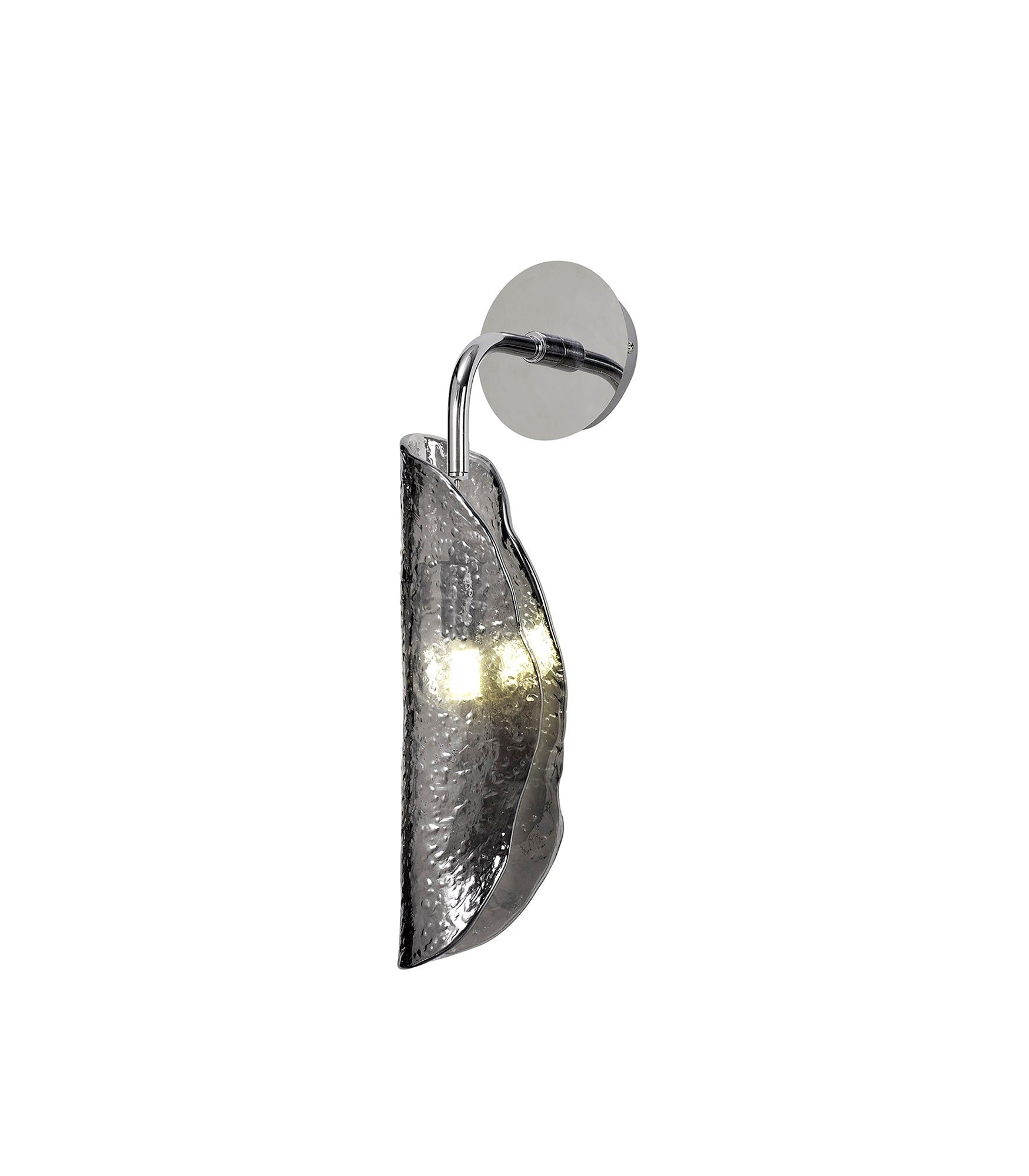 Syros Wall Light, 1 x G9, Polished Chrome/Amber Glass/Smoked Glass/Clear Glass