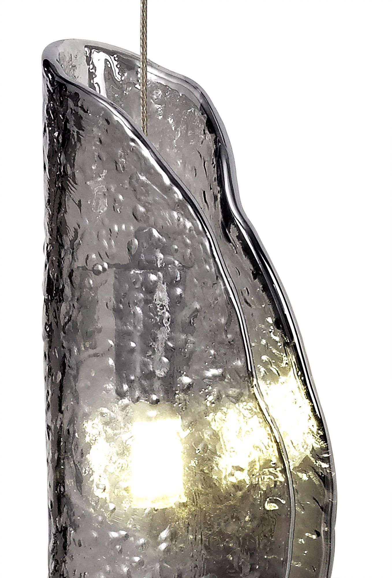 Syros Wall Light, 1 x G9, Polished Chrome/Amber Glass/Smoked Glass/Clear Glass