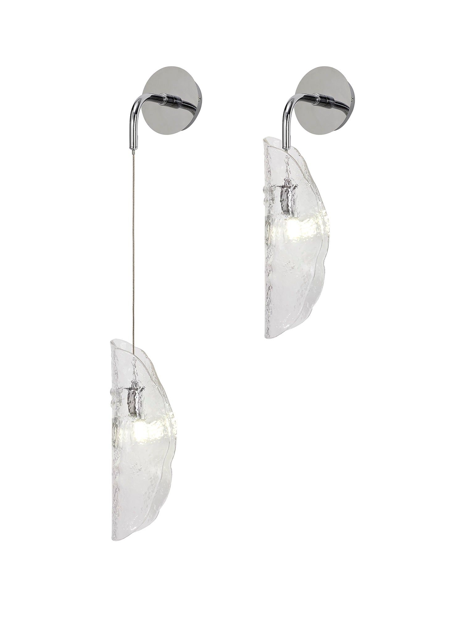 Syros Wall Light, 1 x G9, Polished Chrome/Amber Glass/Smoked Glass/Clear Glass