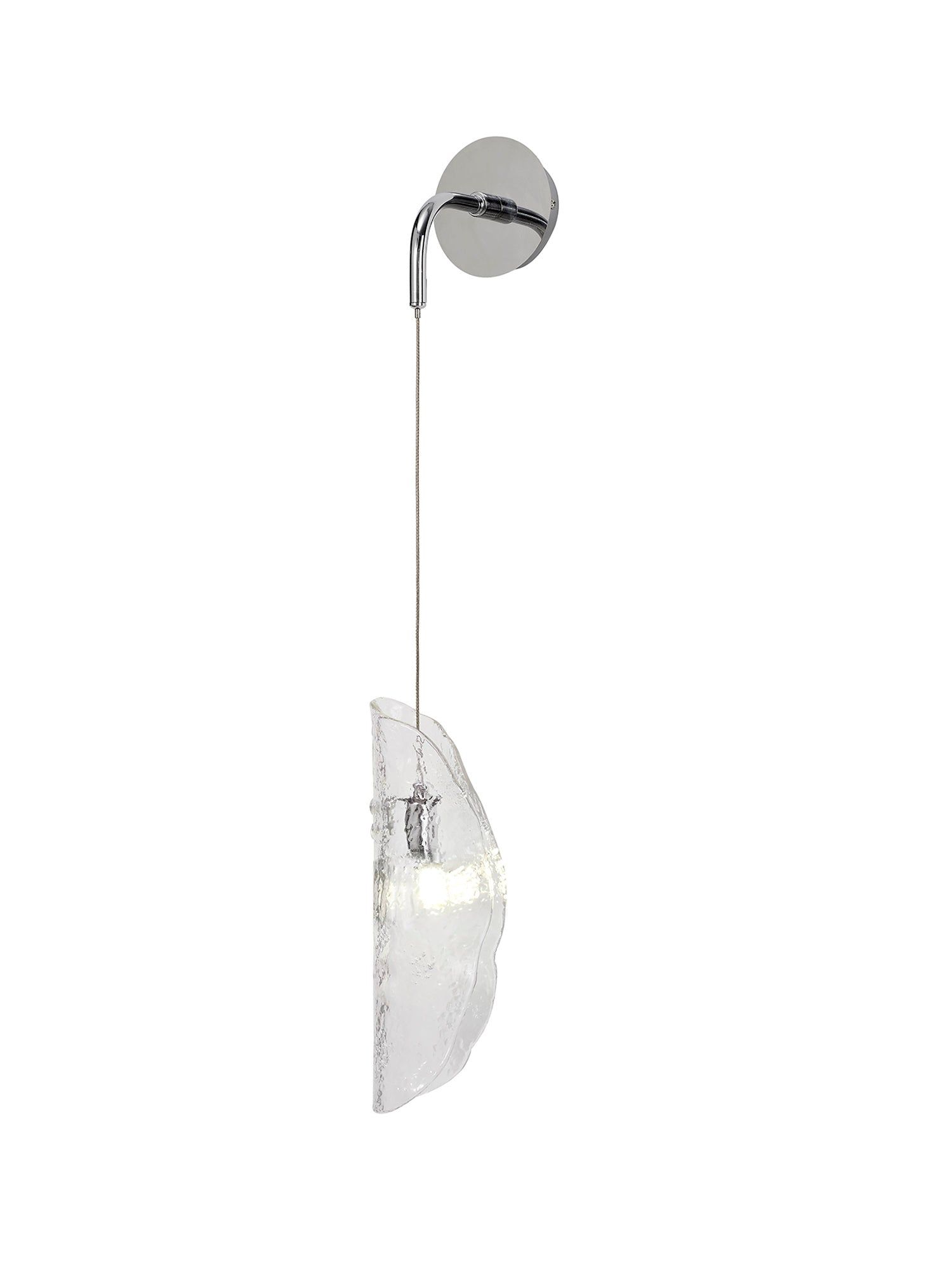 Syros Wall Light, 1 x G9, Polished Chrome/Amber Glass/Smoked Glass/Clear Glass