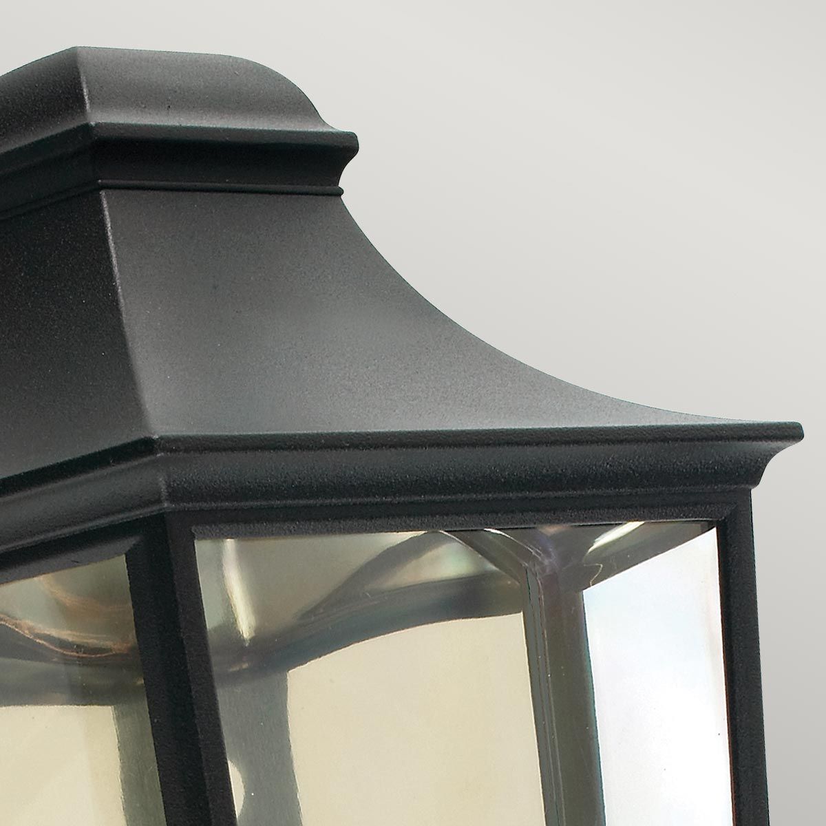 Turin 1 Light Half Lantern - Black/White E27 IP54