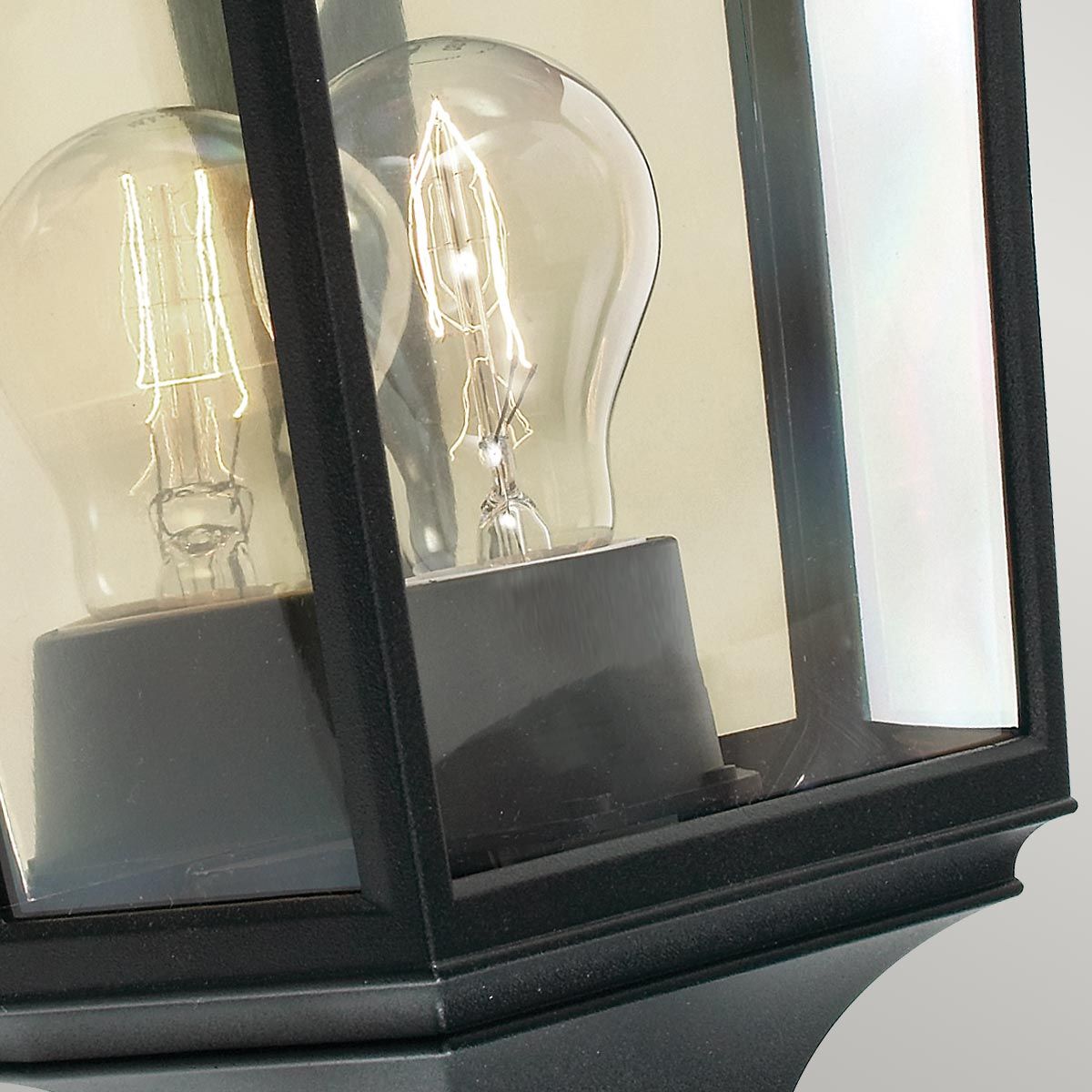 Turin 1 Light Half Lantern - Black/White E27 IP54