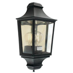 Turin 1 Light Half Lantern - Black/White E27 IP54