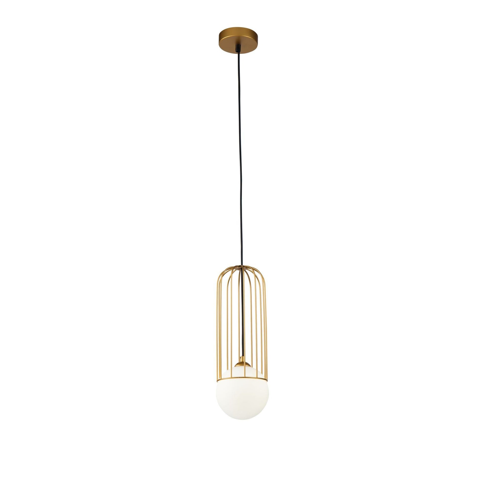 Telford 1Lt Small Pendant Ceiling Light - White & Glass Finish