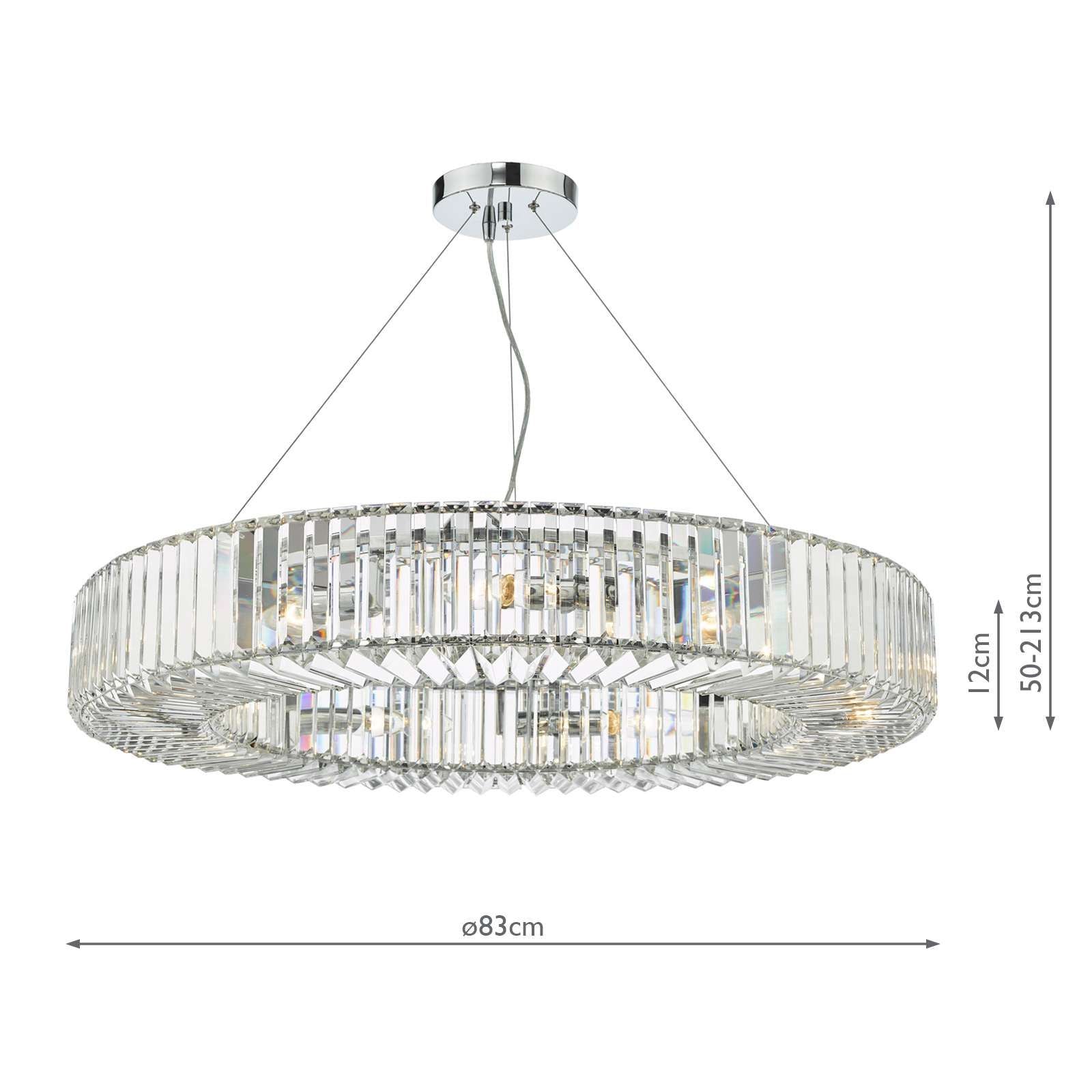 Teyana 9Lt Crystal Ceiling Light - Polished Chrome Crystal