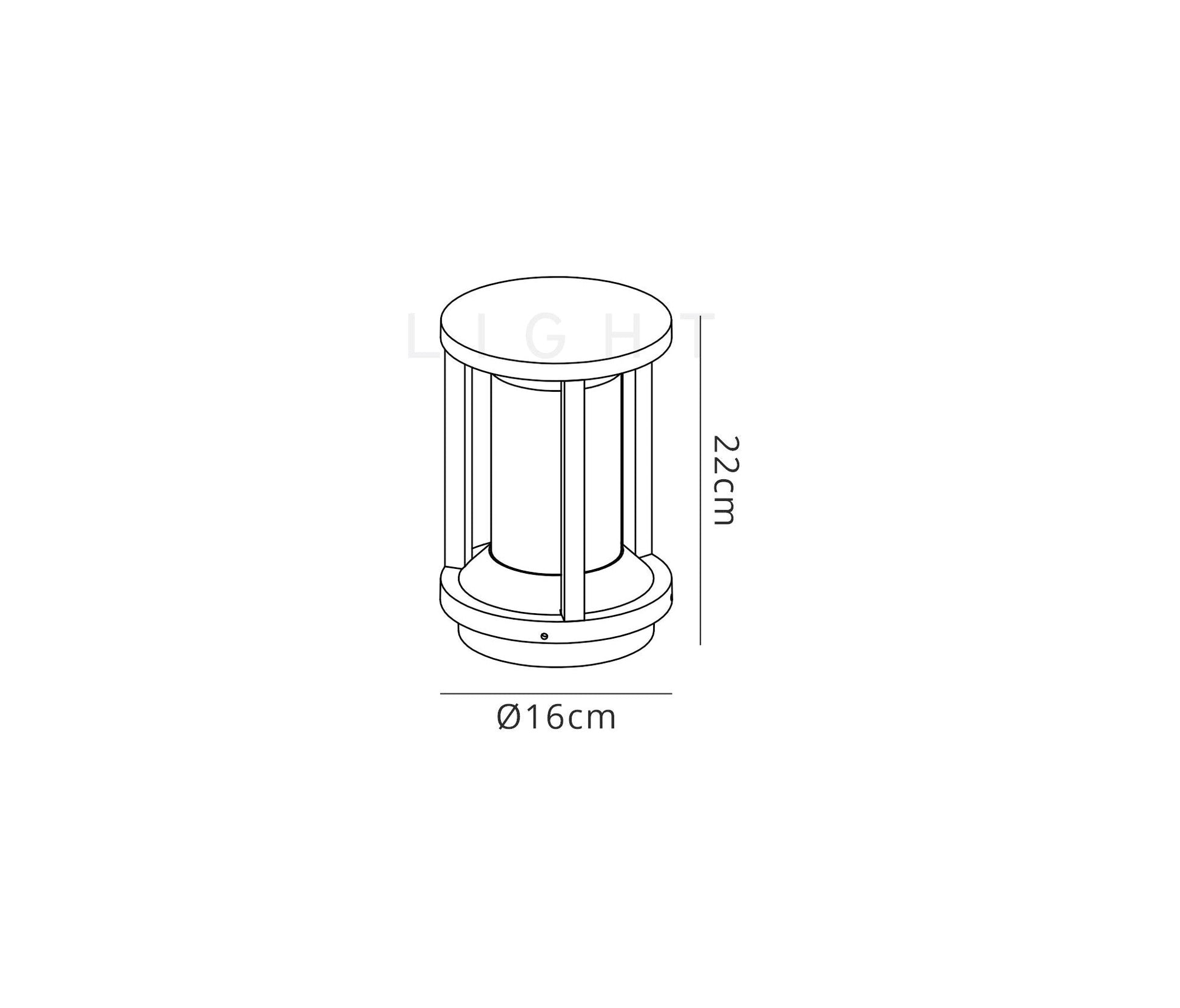 Thoeim Pillar Lamp, 1 x E27, IP65, Anthracite, 2yrs Warranty Outdoor Light