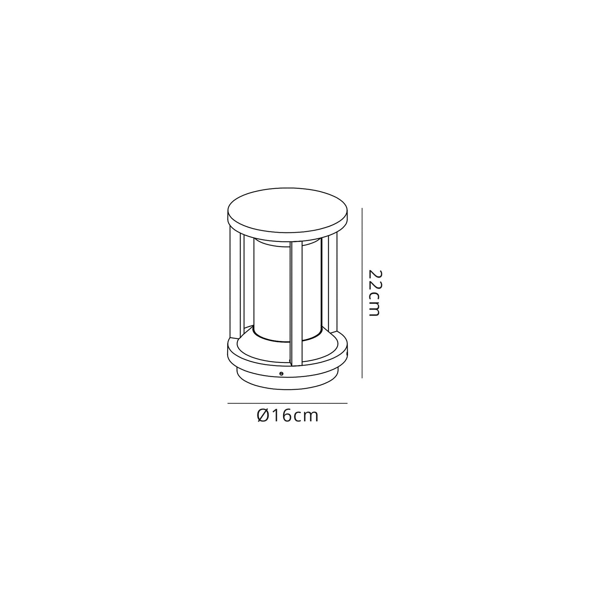 Thoeim Pillar Lamp, 1 x E27, IP65, Anthracite, 2yrs Warranty Outdoor Light - Cusack Lighting