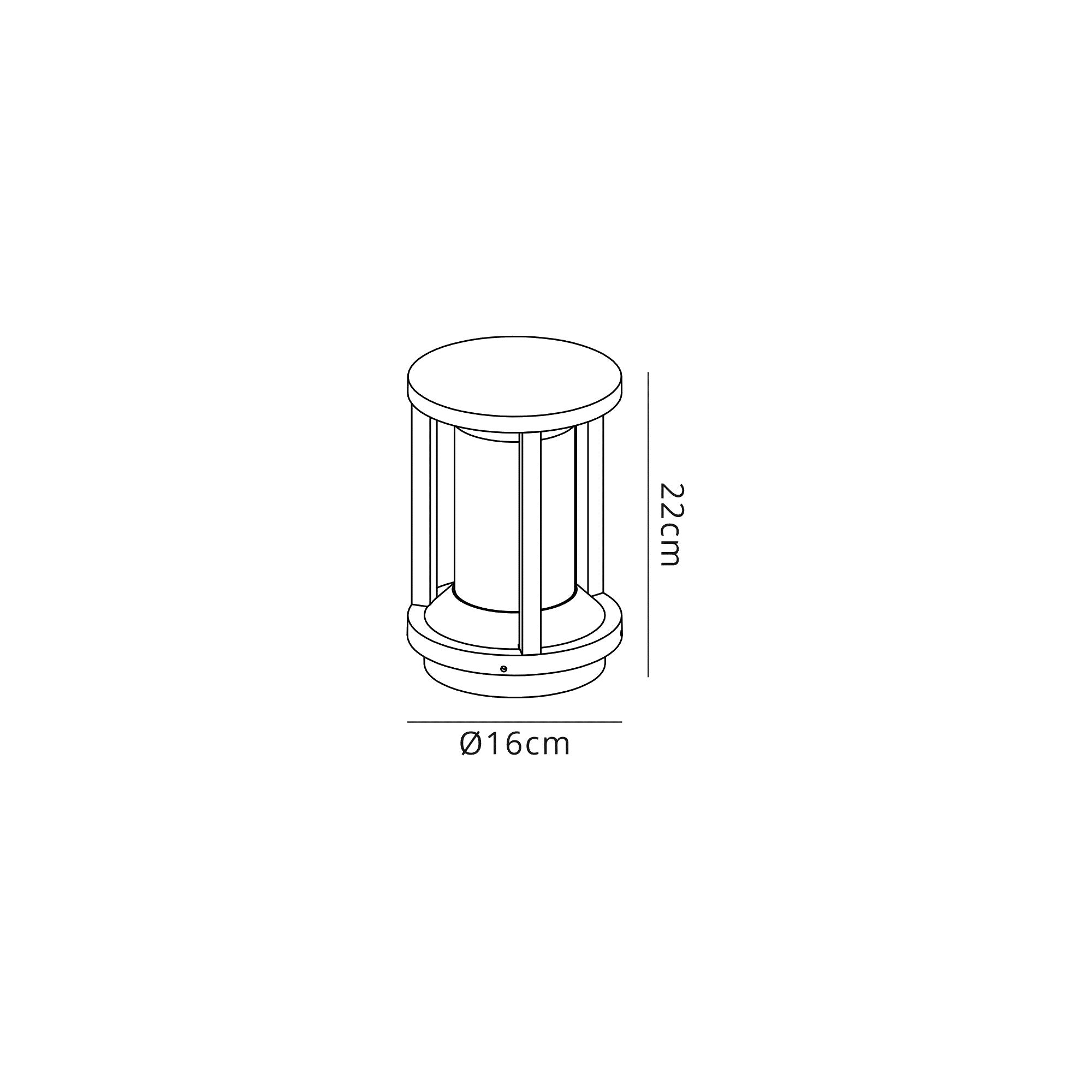 Thoeim Pillar Lamp, 1 x E27, IP65, Anthracite, 2yrs Warranty Outdoor Light - Cusack Lighting