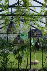 Timaka Medium/Large Hanging Lamp Rattan Natural - Black/Green Finish