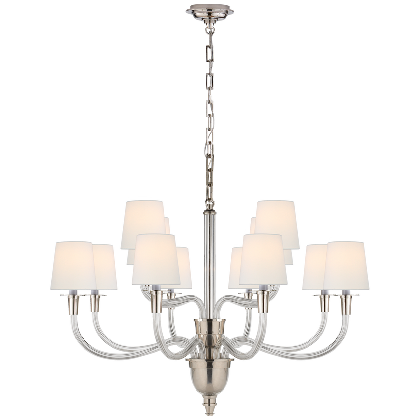 Vivian Large One/Two Tier Chandelier- Brass/ Nickel Finishes