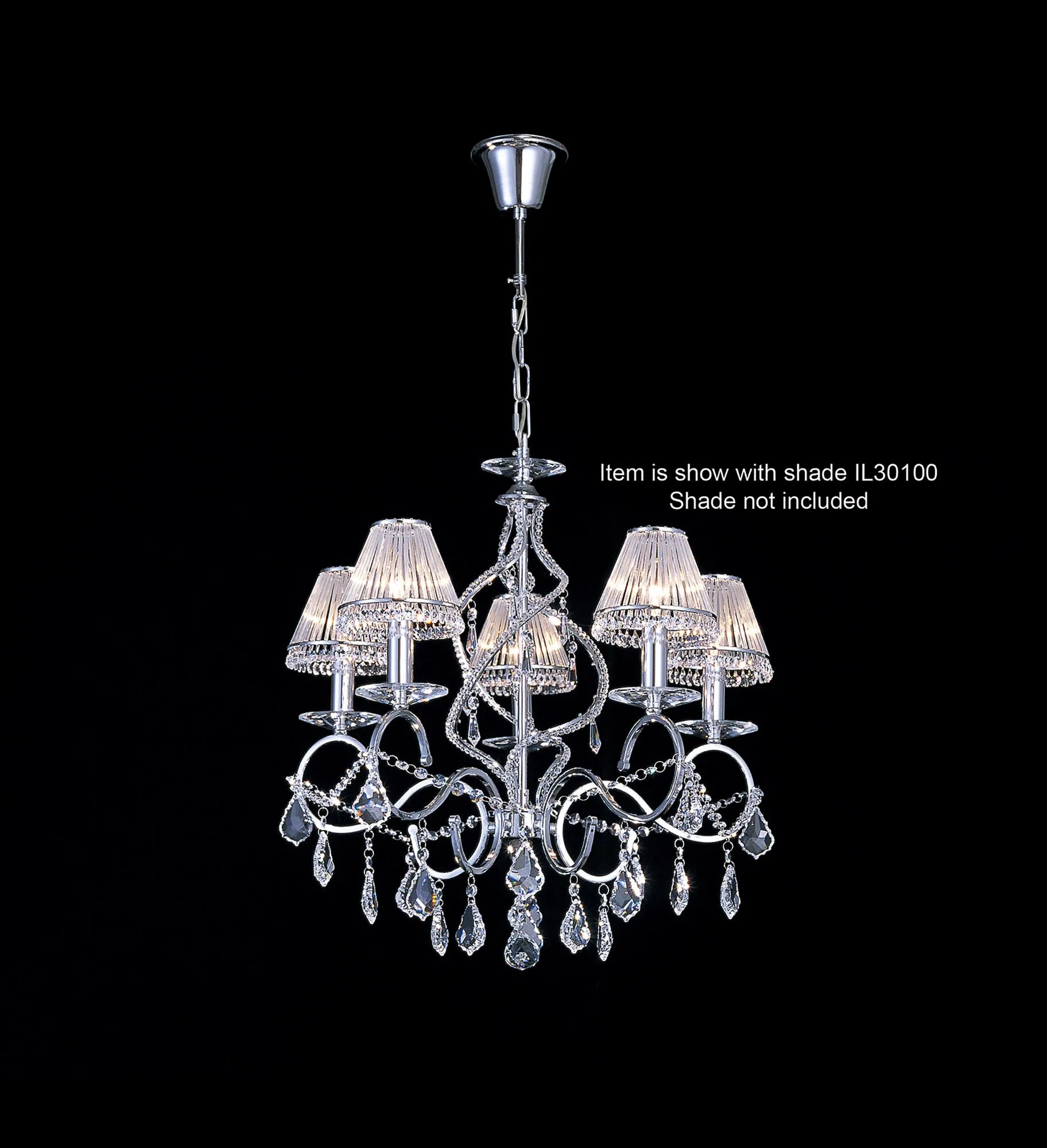 Torino 3/5/8Lt Crystal Chandelier Fitting Only - Chrome/Gold