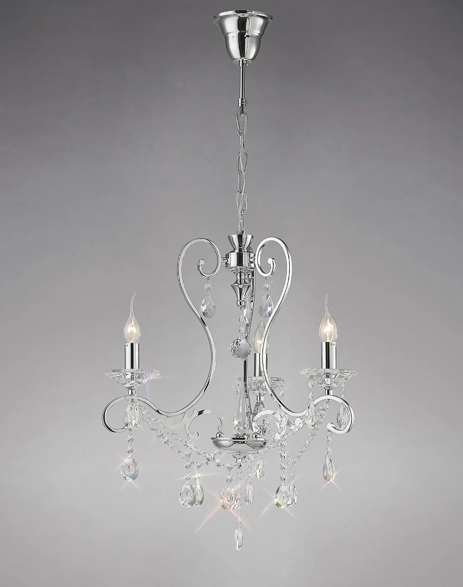 Vela 3/5/8Lt Crystal Chandelier - Chrome/Gold
