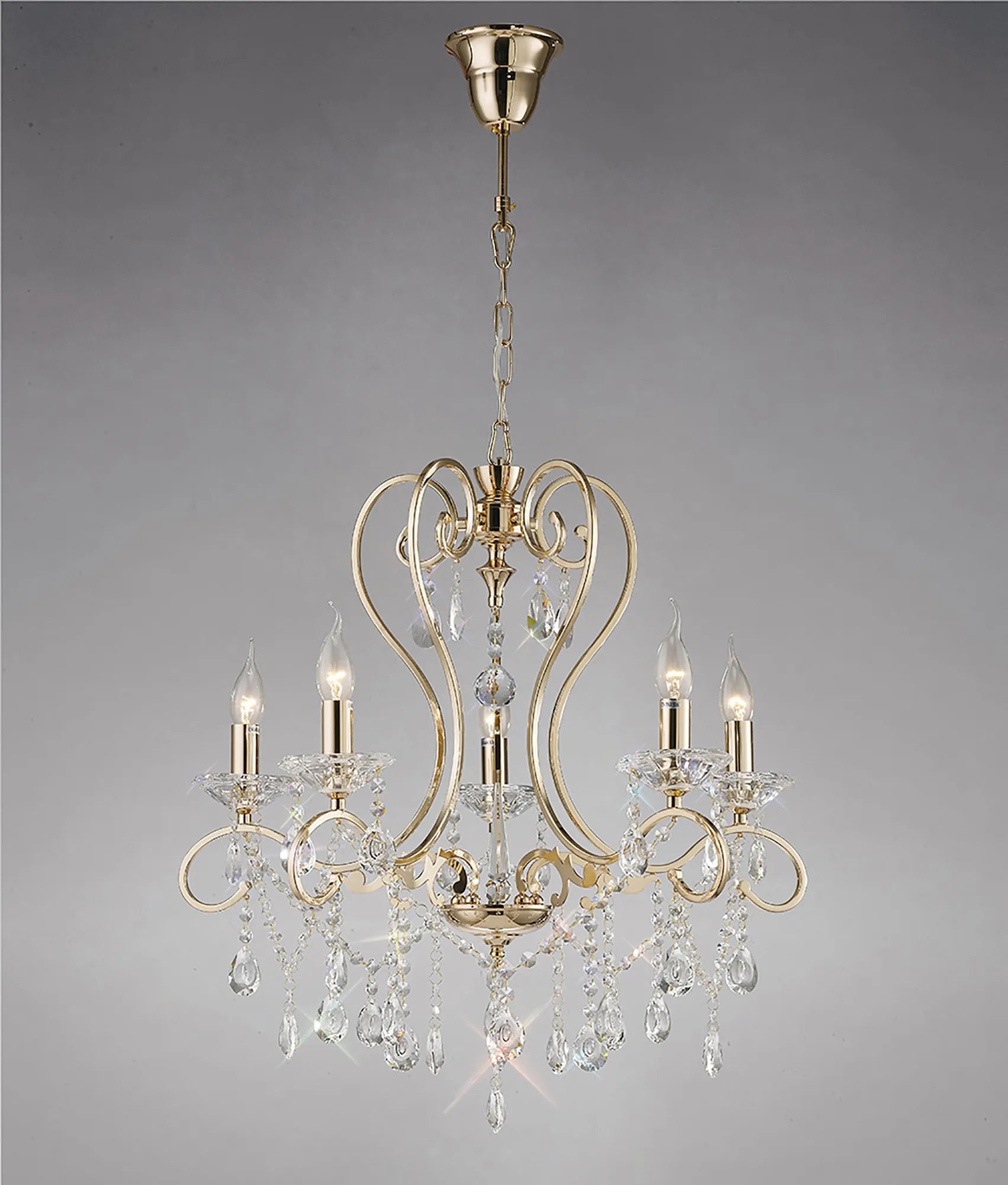Vela 3/5/8Lt Crystal Chandelier - Chrome/Gold