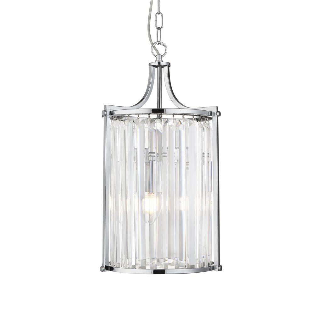 Victoria  2/5Lt Crystal Ceiling Light  - Chrome/Brass Metal & Clear Crystal