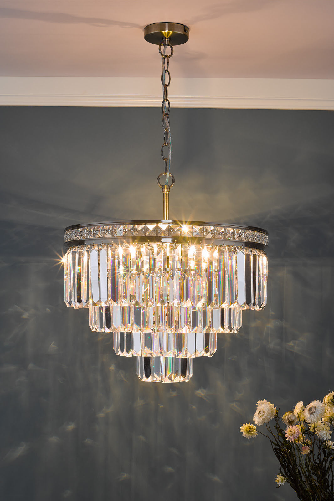 Vyana 4 Light Crystal Ceiling Light - Various Finishes