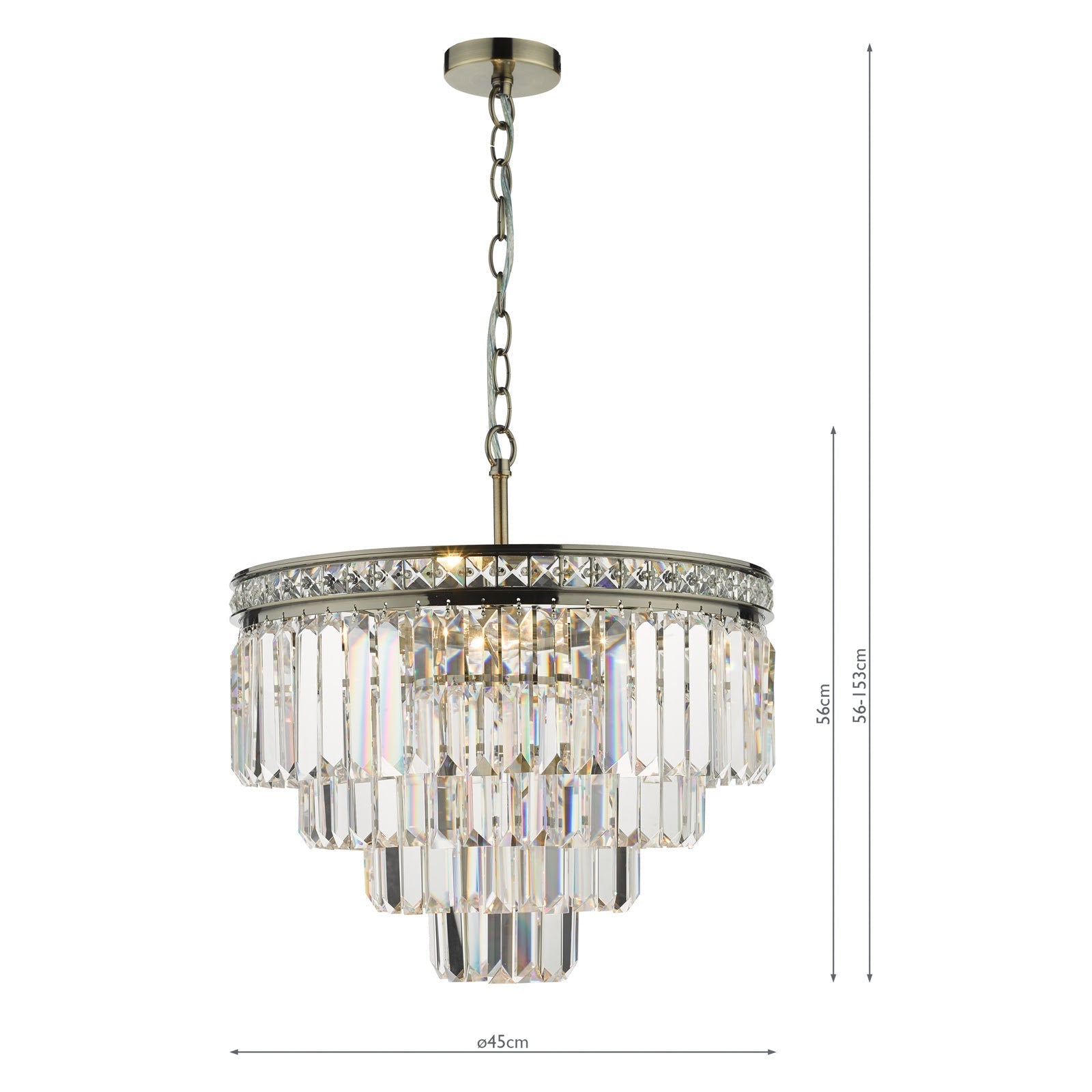 Vyana 4 Light Crystal Ceiling Light - Various Finishes