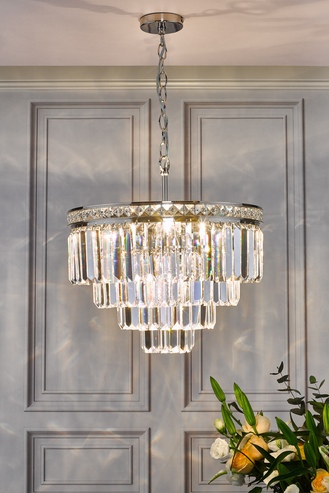 Vyana 4 Light Crystal Ceiling Light - Various Finishes
