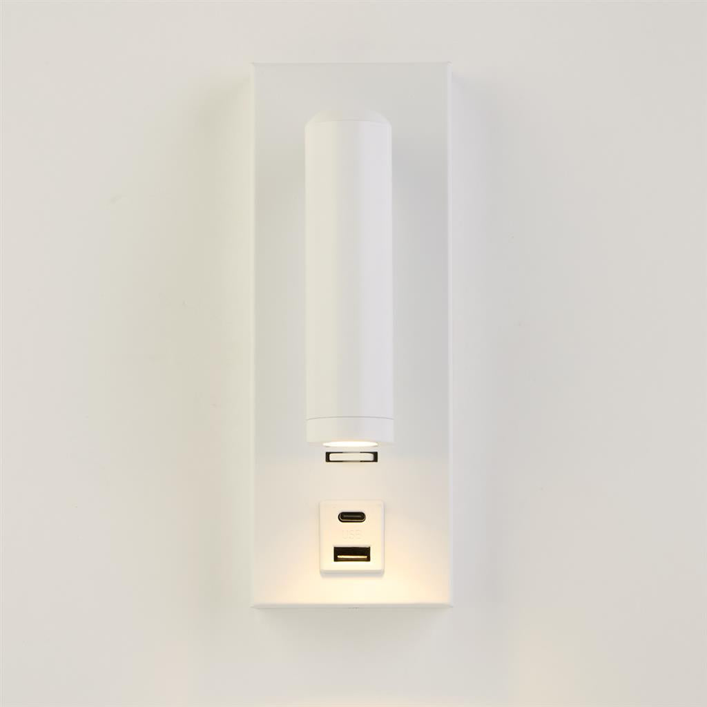 Marlow USB Charger Reading Light - Black/White