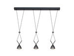 Saiths Bar Linear Pendant 3 Light, 3 x 3W LED, 3000K, 350lm, Sand Black/Grey, 3yrs Warranty
