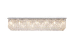 Ashby Rectangular Flush Chandelier 16 Light E14, Polished Chrome/ Gold Crystal