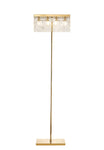 Ashby Rectangular Floor Lamp, E14, Polished Chrome / Gold Crystal Finishes