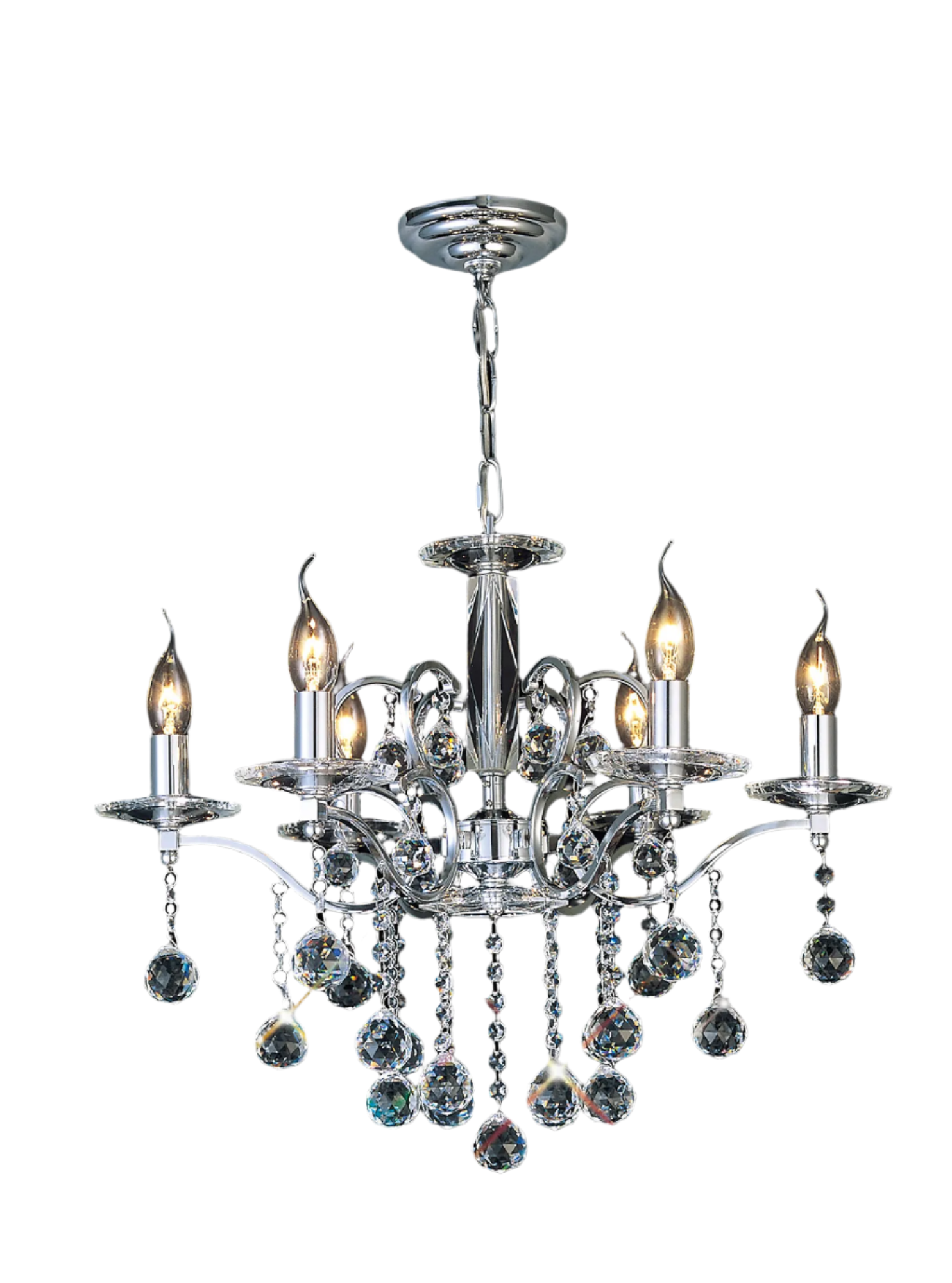Zinta 4/6/8Lt Crystal Chandelier - Various Colours