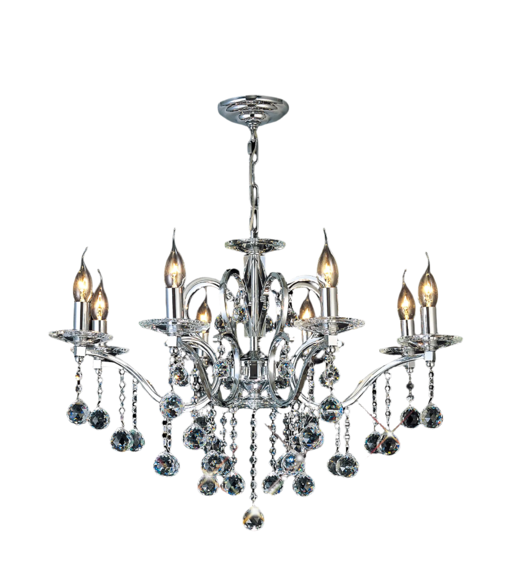 Zinta 4/6/8Lt Crystal Chandelier - Various Colours