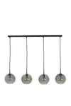 Subar 4 Lt Hanging Lamp - Matt Black & Smoked Glass Finish