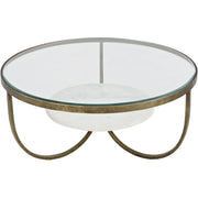 Nolita White Marble & Antique Gold Iron Coffee Table