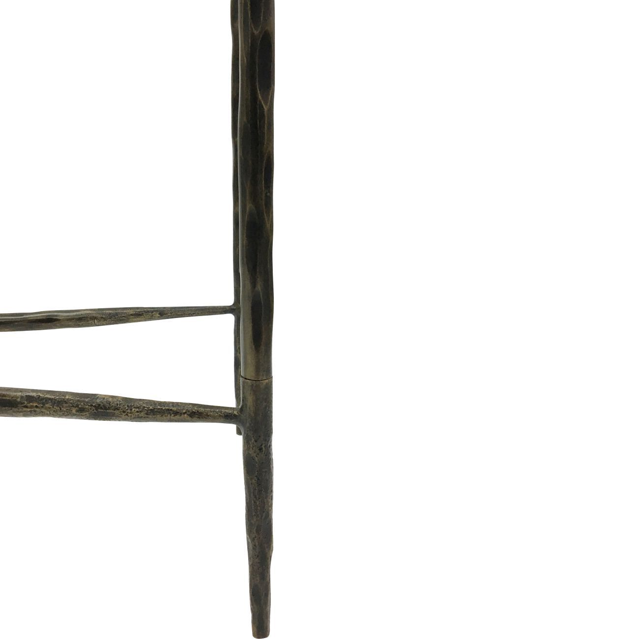 Patterdale Hand Forged Large Console Table - Dark Bronze & Glass Top Finish