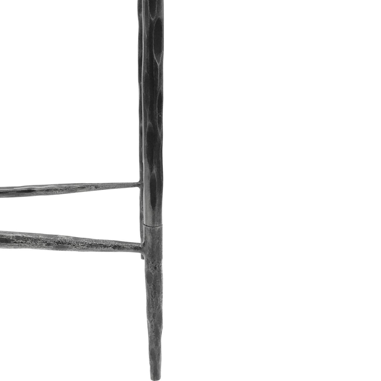 Patterdale Hand Forged Small Console Table - Brushed Grey & Glass Top Finish