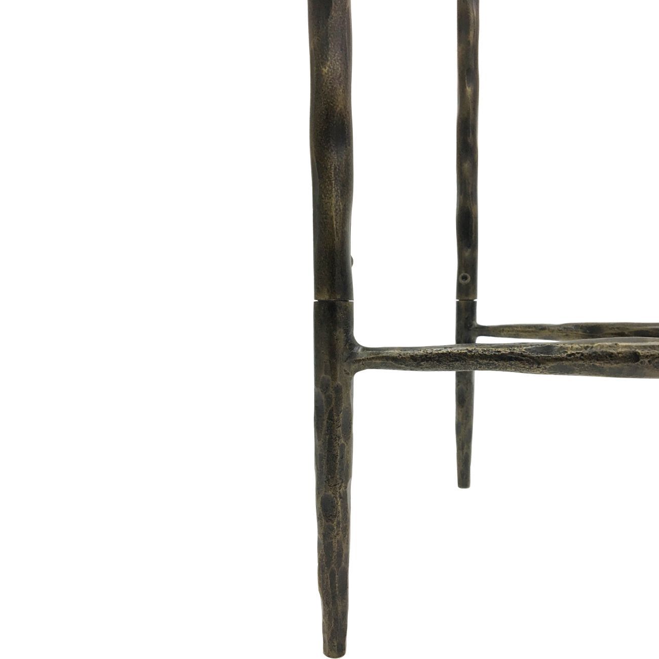 Patterdale Hand Forged Small Console Table - Dark Bronze & Glass Top Finish