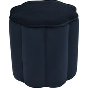 Scallop Footstool in Royal Blue Velvet