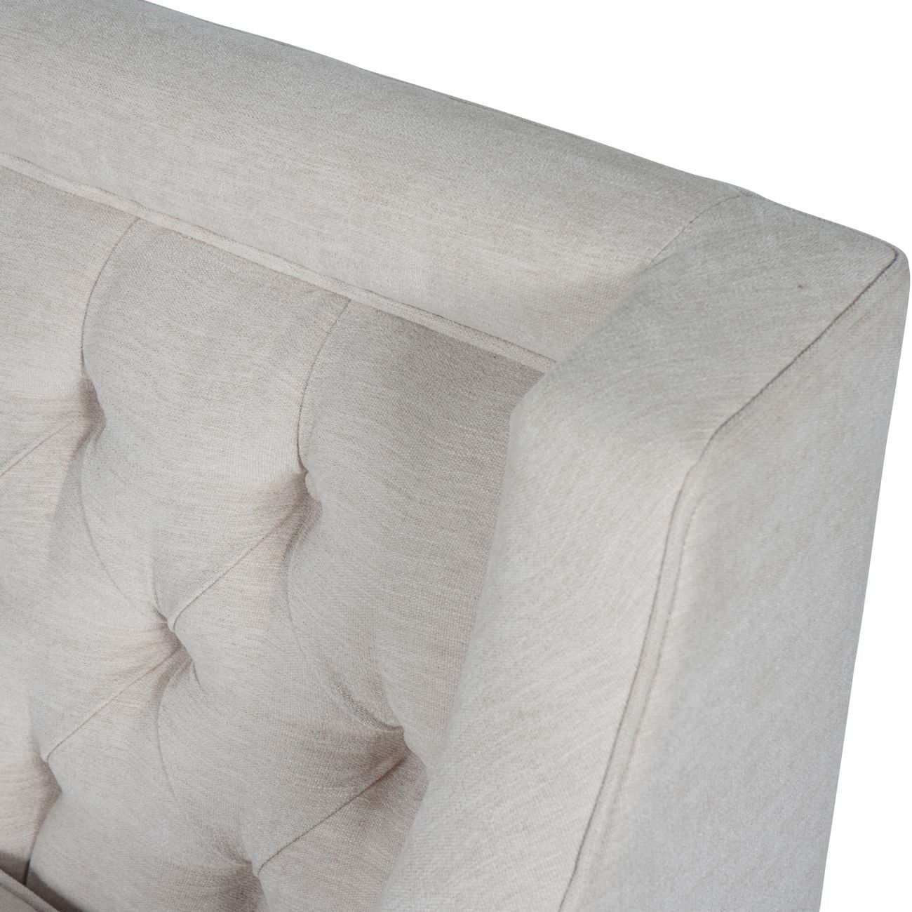 Theodore Buttoned Armchair - Ivory Fabric
