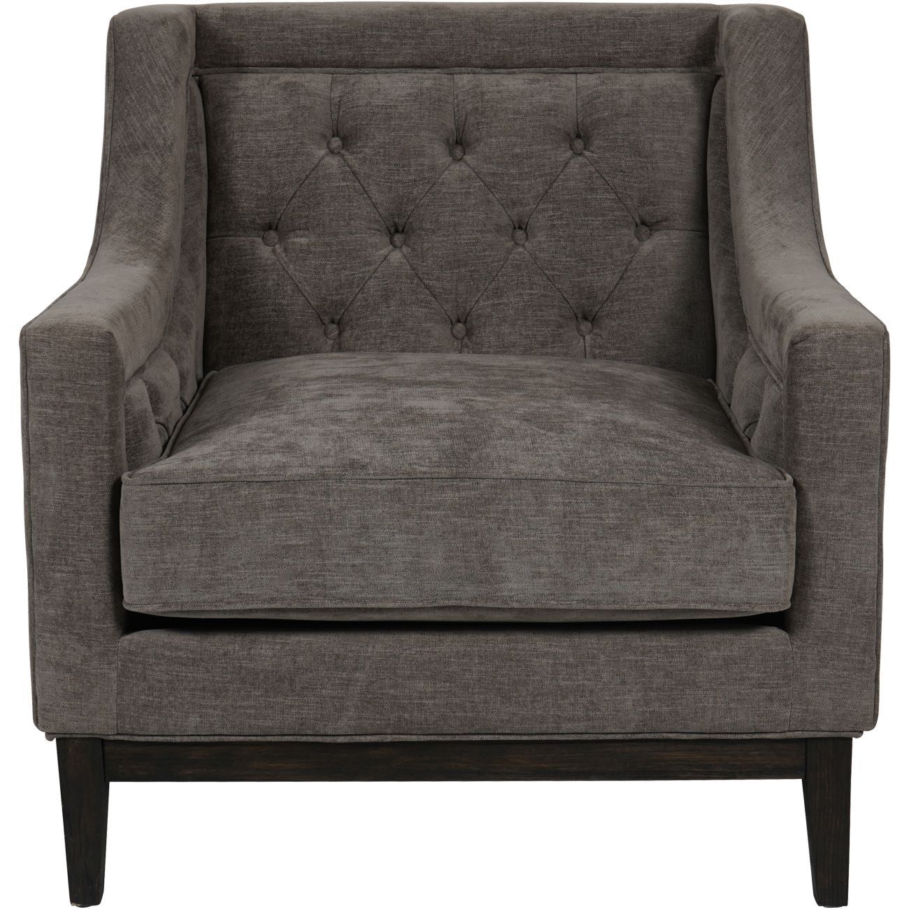 Theodore Buttoned Armchair - Warm Grey Fabric