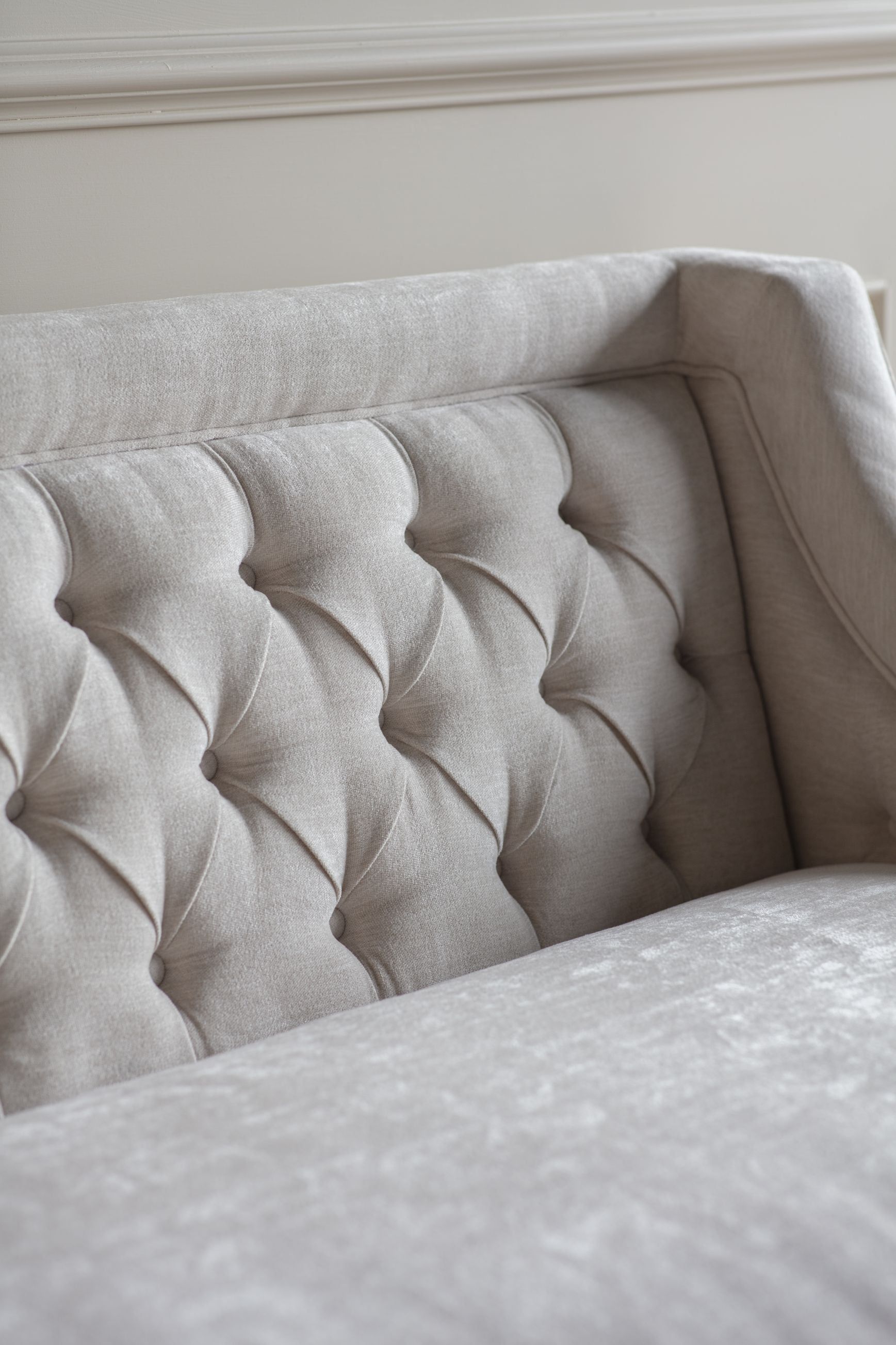 Theodore Buttoned Sofa - Ivory Fabric 200cm