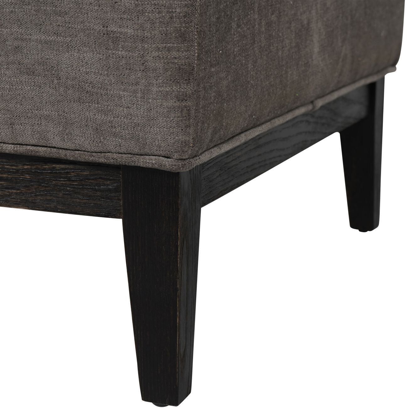 Theodore Buttoned Stool - Warm Grey Fabric 81x61cm