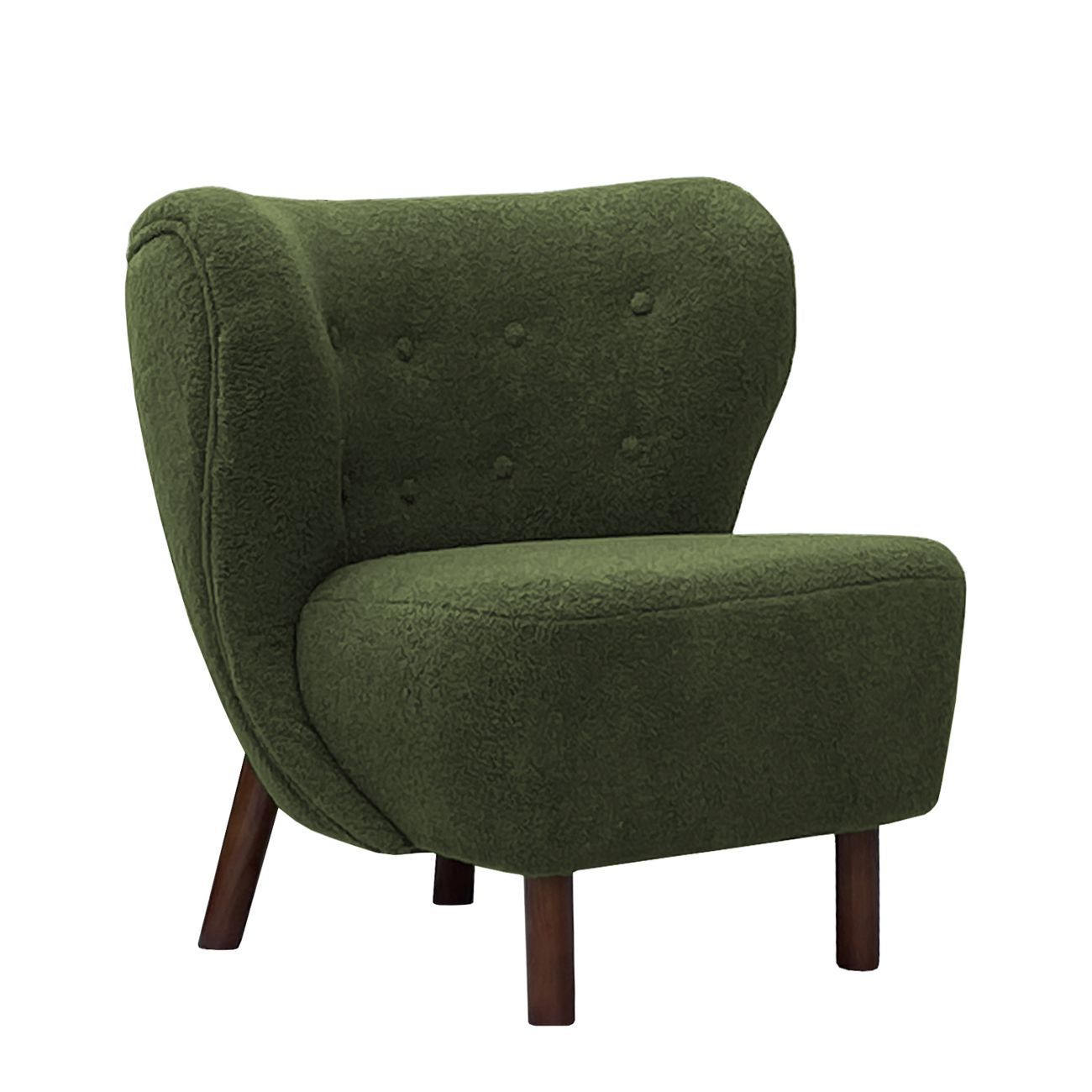 Lewis Wingback Occasional Chair - Hunter Green Boucle Finish