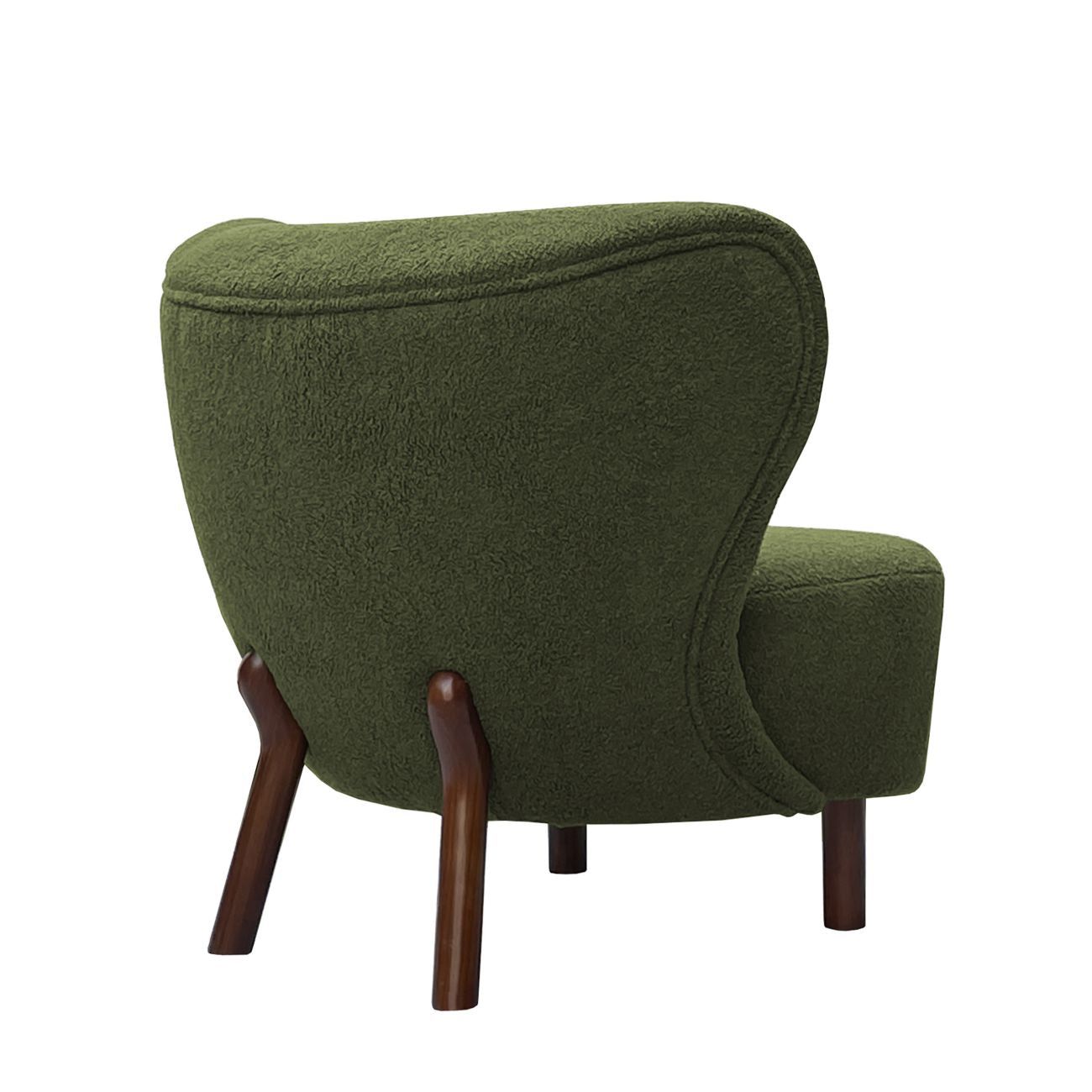 Lewis Wingback Occasional Chair - Hunter Green Boucle Finish