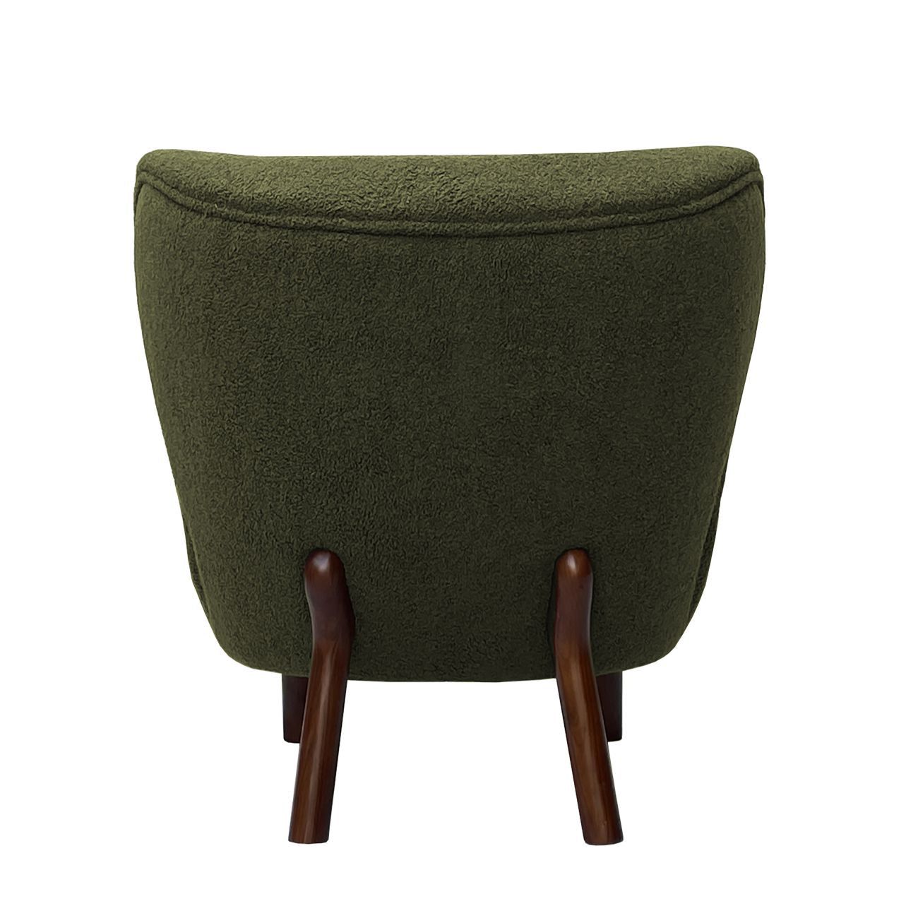 Lewis Wingback Occasional Chair - Hunter Green Boucle Finish