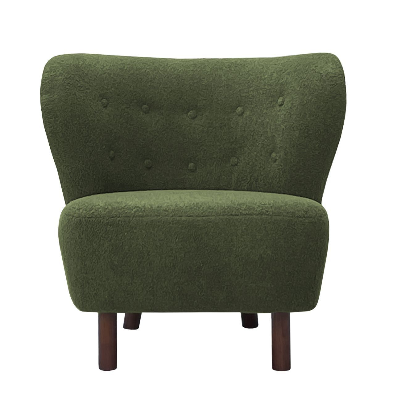 Lewis Wingback Occasional Chair - Hunter Green Boucle Finish