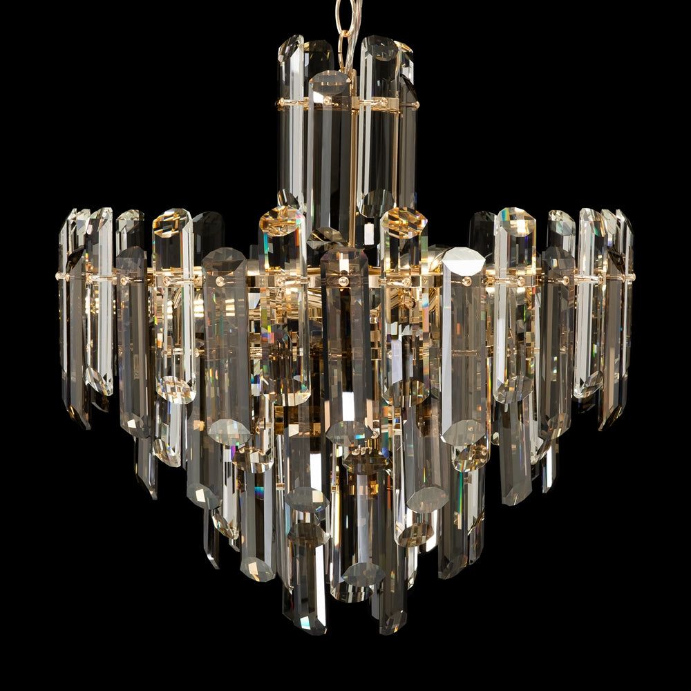 Maytoni 6Lt Flare Crystal Centre Lights - Gold Finish IP20