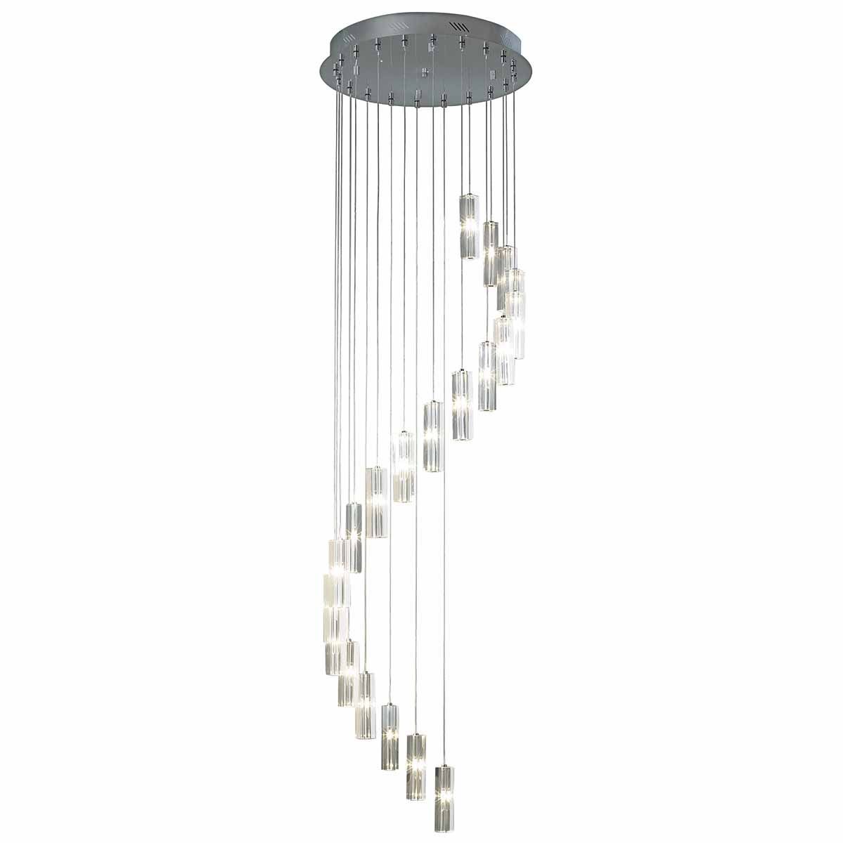 Galileo 12/20 Light Cluster Pendant Polished Chrome Crystal LED