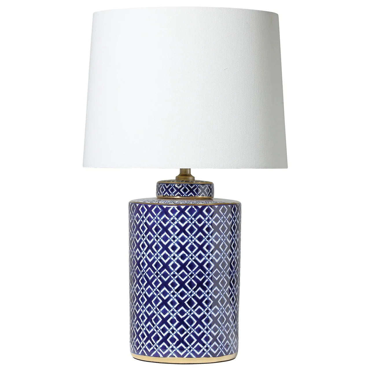 Marseille Lamp - Geometric Blue and White Finish