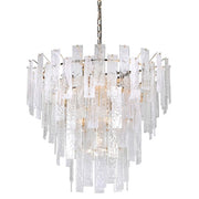 Frosty 16Lt 4 Tier Chandelier with Textured Glass