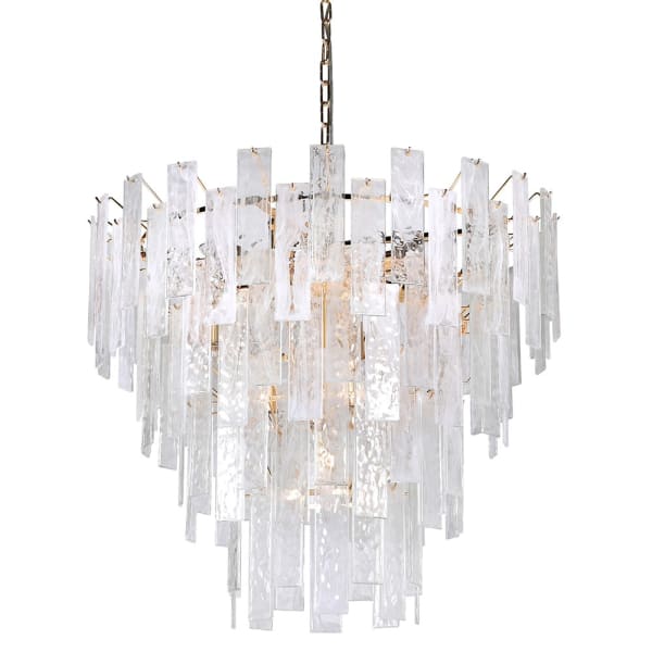 Frosty 16Lt 4 Tier Chandelier with Textured Glass