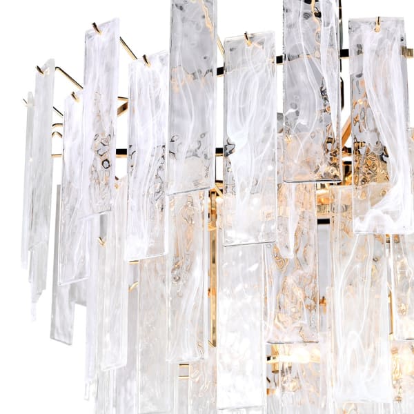 Frosty 16Lt 4 Tier Chandelier with Textured Glass