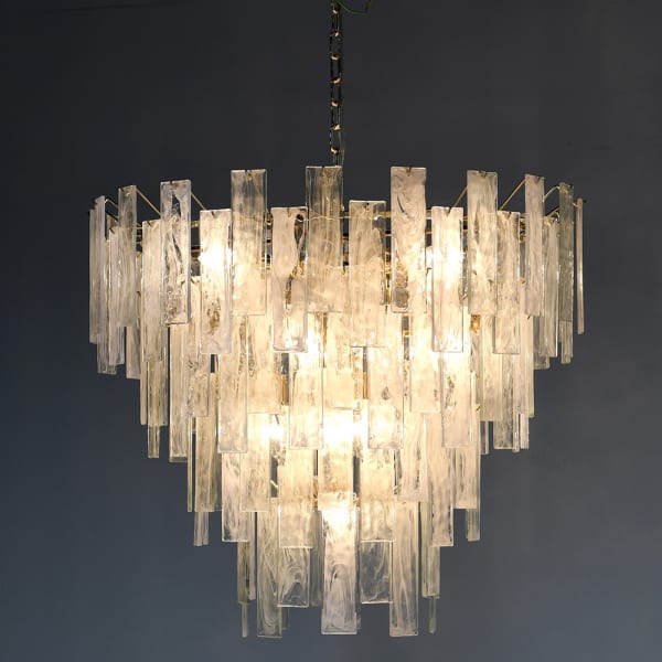Frosty 16Lt 4 Tier Chandelier with Textured Glass