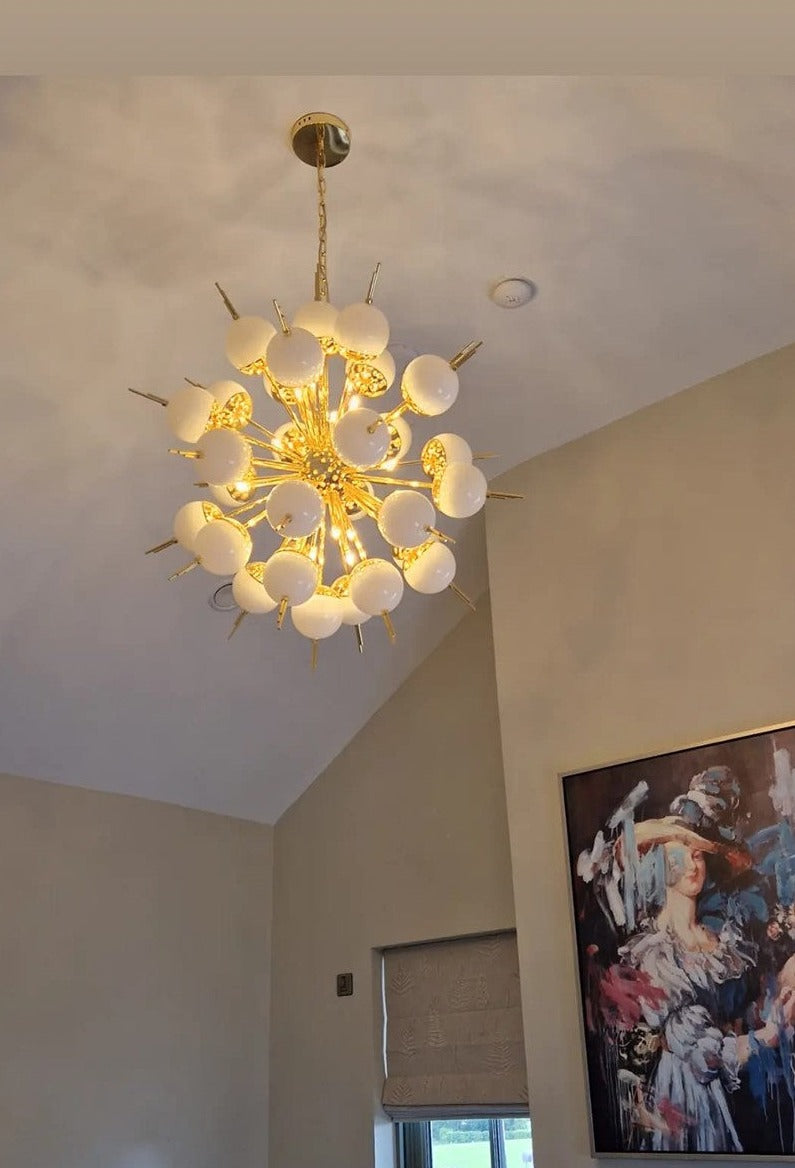 Spike 18Lt Gold Ceiling Light - Black/White